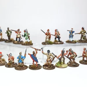 French Indian War 1754-1763: Woodland Indians War Party. Metal 12-14