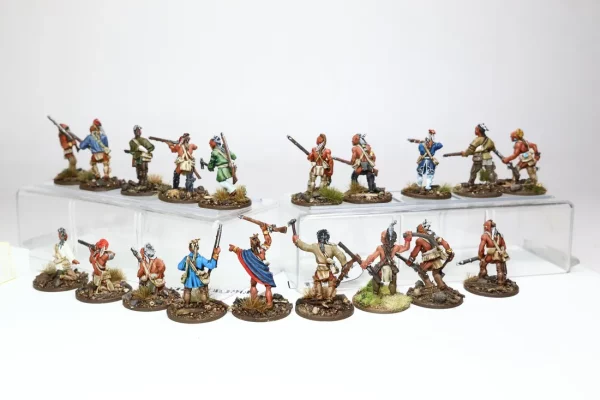 French Indian War 1754-1763: Woodland Indians War Party. Metal 12-14