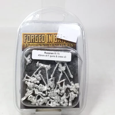 Forged In battle 15mm Russian R75 45 mm A/t gun. Metal Wypr 31-6
