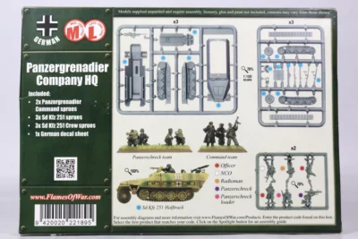 Flames of War Panzergrenadier Company Hq GBX75 . Plastik 20-7